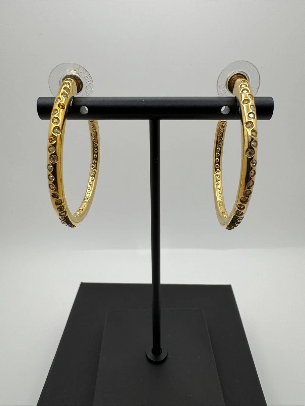 Swarovski Gold-Toned Crystal Hoop Earrings